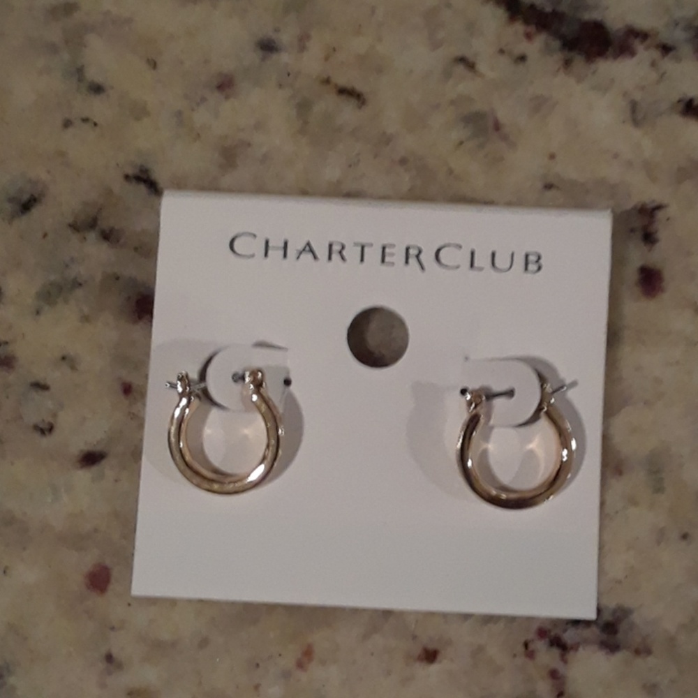 Gold crystal hoop earrings